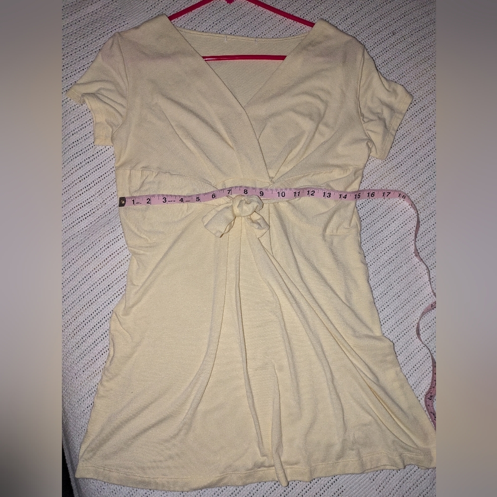 Pastel Yellow Tie-Front Dress Top